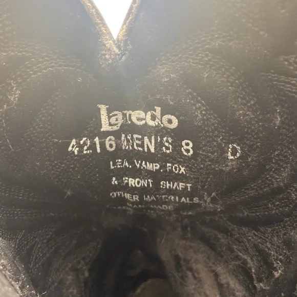 Laredo Men’s 4216‎ Western Cowboy Black Cherry Boot Size 8D